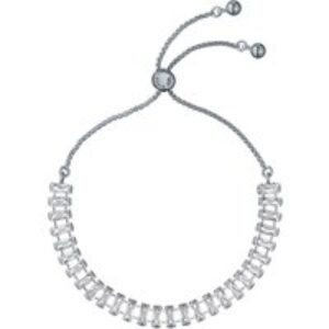 Ted Baker Silver Isabela Crystal Baguette Slider Bracelet – Silver