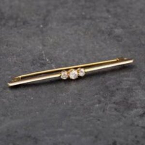 Pre-Owned Vintage Yellow Gold Brilliant Cut Diamond Three Stone Brooch 41131078