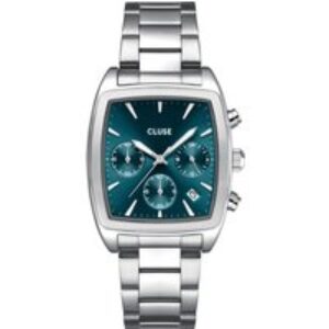 CLUSE Silver Quartaut Chronograph Blue Watch – Silver