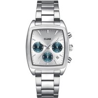 CLUSE Sil Quartaut Chronograph Silver + Blue Watch - Silver - Image 2