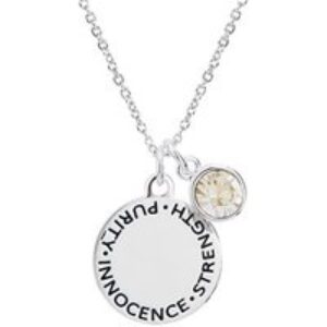 Karma April Birthstone Necklace – Silver