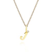 Alphabet Letter J Diamond pendant in 9ct Yellow Gold - Image 2