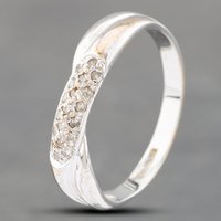 Pre-Owned 9ct White Gold Diamond Crossover Ring 41382448 - Image 2