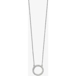 Sterling Silver Cubic Zirconia Pave Open Circle Necklace N4216C