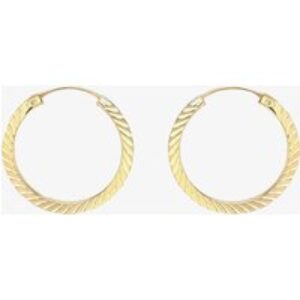 9ct Yellow Gold 11mm Diamond-Cut Hoop Earrings 1.51.2289