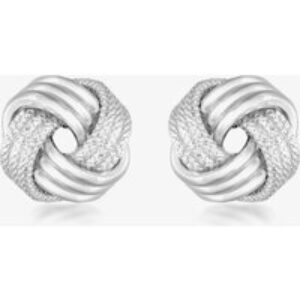 Sterling Silver 11mm Textured Knot Stud Earrings 8.55.6439