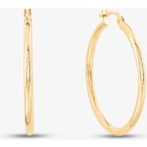 9ct Yellow Gold 28mm Medium Round Hoop Earrings UER100Y