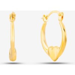 9ct Yellow Gold Heart Creole Earrings UER129Y
