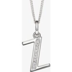 Sterling Silver Cubic Zirconia Initial "Z" Pendant Necklace P4748CZ