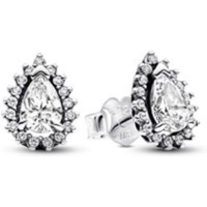 Pandora Glowing Pear Halo Stud Earrings