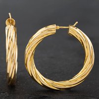 Pre-Owned 9ct Yellow Gold 40mm Twisted Hoop Earrings 41172400 - Image 2