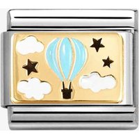 Nomination CLASSIC Stainless Steel 18ct Yellow Gold Blue Hot Hair Balloon Charm 030289/17 - Image 2