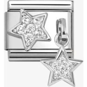 Nomination Stainless Steel & Silver Cubic Zirconia Double Star Charm 331817/16
