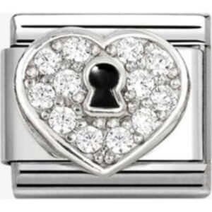 Nomination Stainless Steel & Silver Cubic Zirconia Heart Padlock Charm 330328/09