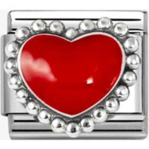Nomination Stainless Steel & Silver Red Dotted Heart Charm 330204/39
