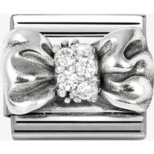 Nomination Stainless Steel & Silver Cubic Zirconia Bow Charm 330323/11