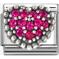 Nomination Stainless Steel & Silver Pink Cubic Zirconia Dotted Heart Charm 330327/08 - Image 2