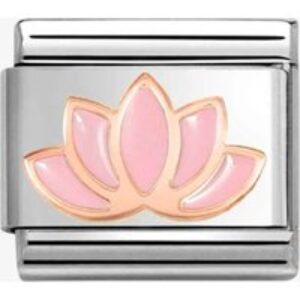 Nomination Stainless Steel 9ct Rose Gold Pink Lotus Flower Charm 430202/44