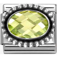 Nomination Stainless Steel & Silver Green Cubic Zirconia Oval Beaded Charm 330607/004 - Image 2