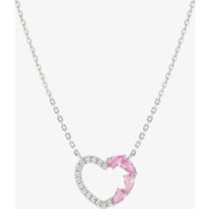 Nomination Shine Me Up Silver Pink & White Cubic Zirconia Heart Necklace 241902/004