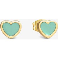 Nomination Emosfere Gold Tone Mint Enamel Heart Stud Earrings 134218/002 - Image 2