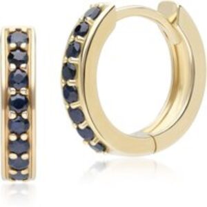 Vintage Sapphire Huggie Hoop Earrings in 9ct Yellow Gold