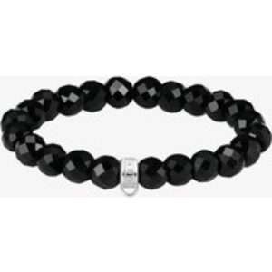 THOMAS SABO As We Love 19cm Black Oval Obsidian Bead Bracelet X0292-023-11-L19