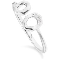 Diamond Asymmetric Open Ring in 9ct White Gold - Image 2