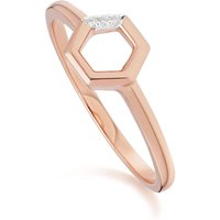 Diamond Hexagon Open Ring in 9ct Rose Gold - Image 2