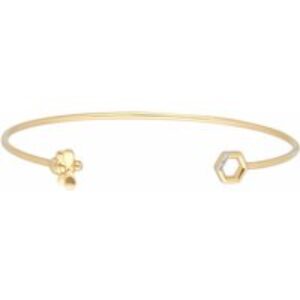 Honeycomb Inspired Diamond Hexagon Bee Bangle in 9ct Yellow Gold