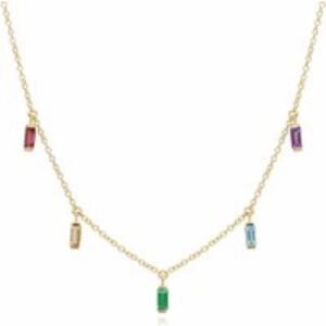Rainbow Choker Necklace in Gold Plated Sterling Silver