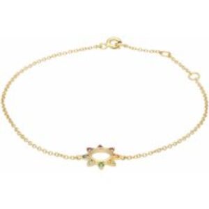Rainbow Sunburst Bracelet in Gold Plated Sterling Silver