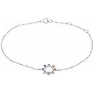 Rainbow Sunburst Bracelet in Sterling Silver