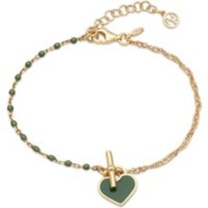 Argento Gold Inexperienced Beaded Center Bracelet – Gold