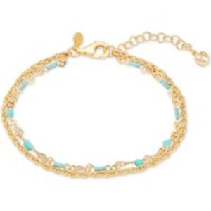 Argento Gold Turquoise Heart Chain Bracelet – Gold