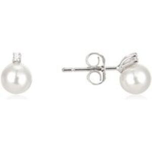 Argento Silver Petite CZ Pearl Stud Earrings – Silver