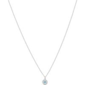 Argento Silver March Birthstone Halo Necklace