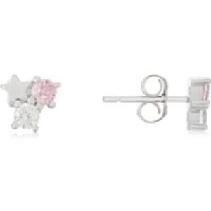 Argento Silver Triple Red CZ Megastar Earrings – Silver