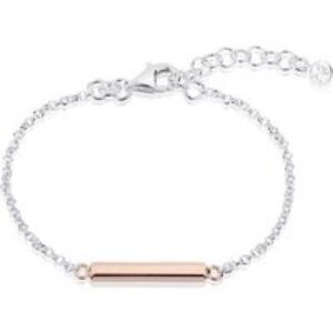 Argento Recycled Silver + Rose Gold Bar Bracelet – 20cm