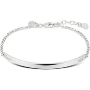 Argento Silver Crystal Hearts Bar Bracelet