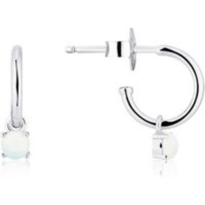 Argento White Opal Hoop Earrings