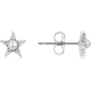 Argento Silver Pearl CZ Celebrity Stud Earrings – Silver
