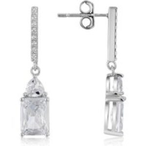 Argento Silver Baguette Drop Earrings – Silver