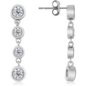 Argento Silver 4 Bezel Drop Earrings – Silver