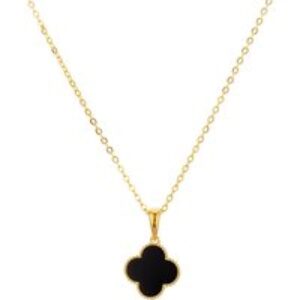 Argento Gold Black Clover Necklace