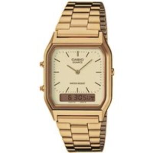 Casio Antique AQ-230GA-9DMQYES Gold Plated Stainless Metal Combi Watch – Gold