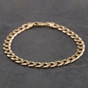 Pre-Owned 9ct Yellow Gold 9 Inch Curb Chain Bracelet 41281097