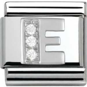 Nomination Silver Cubic Zirconia Letter Attraction – E