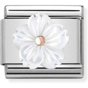 Nomination White + Rose Gold Flower Charm