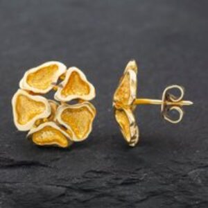 Pre-Owned 9ct Yellow Gold 13mm Flower Sort Trend Stud Earrings 41172499